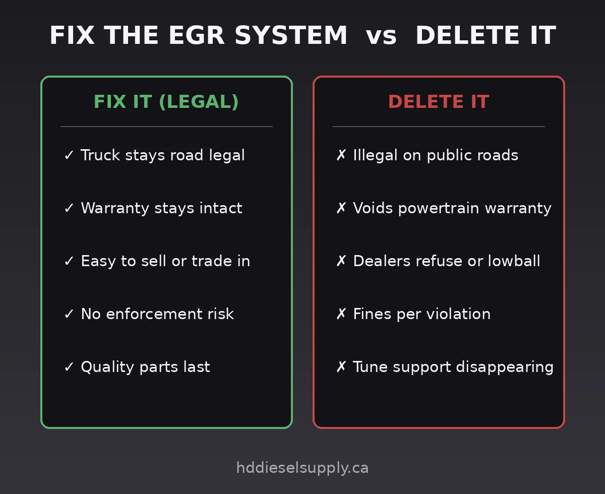 Fix the EGR system vs delete it: the real comparison