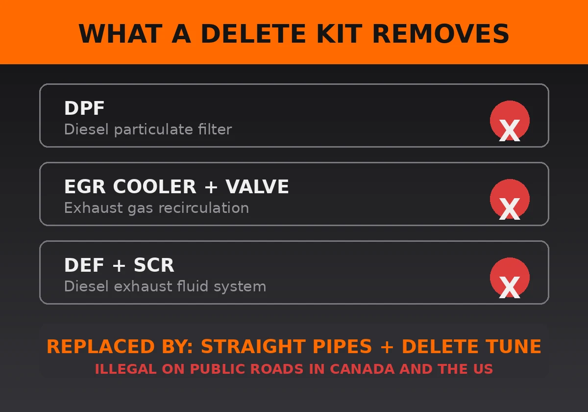 What a delete kit removes from a 6.7 Powerstroke