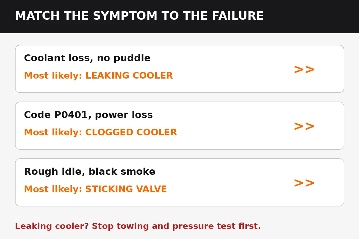 Symptom to failure chart
