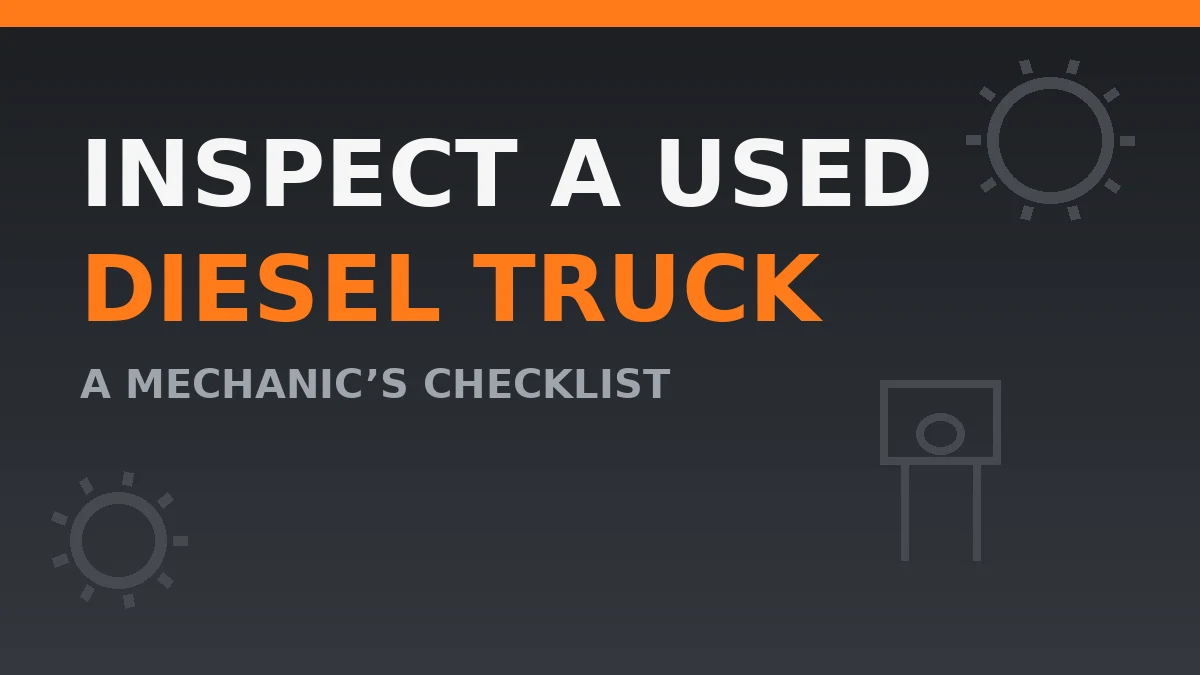 How to Inspect a Used Diesel Truck Before You Buy: A Mechanic's Checklist